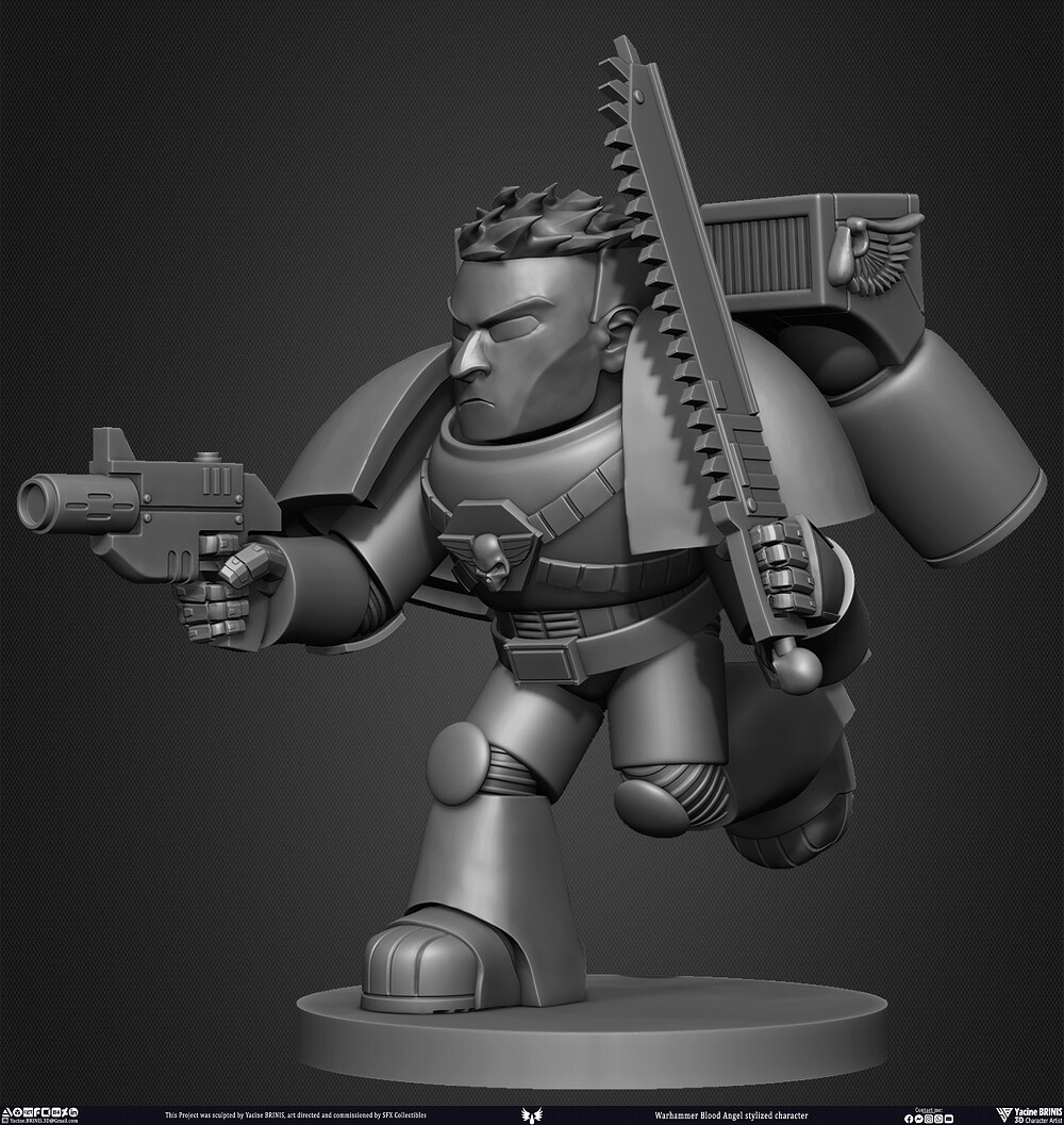 Warhammer Blood Angel 3D Model Sculpted by Yacine BRINIS 007