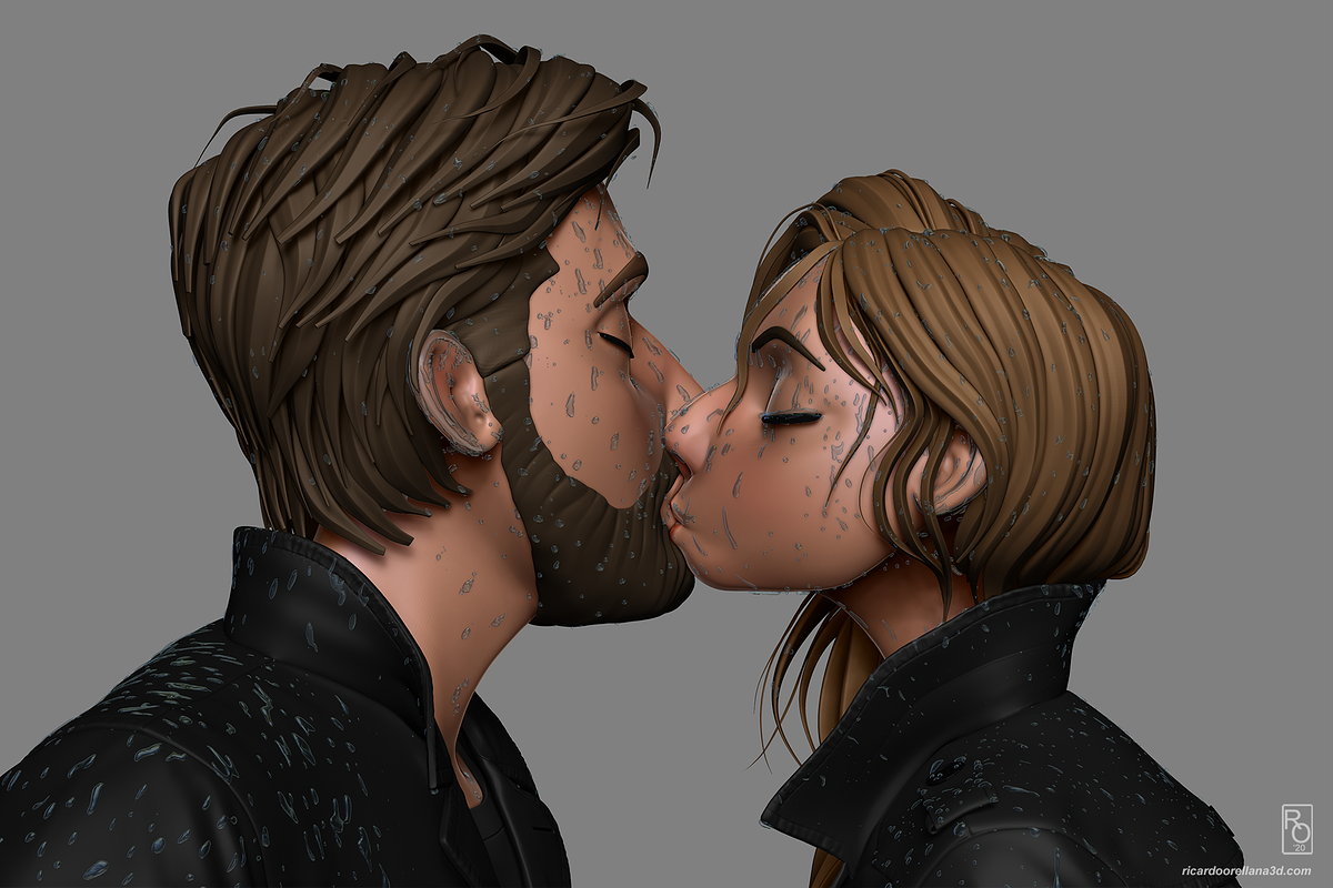 Orellana_KissInTheRain_ZbrushCouple