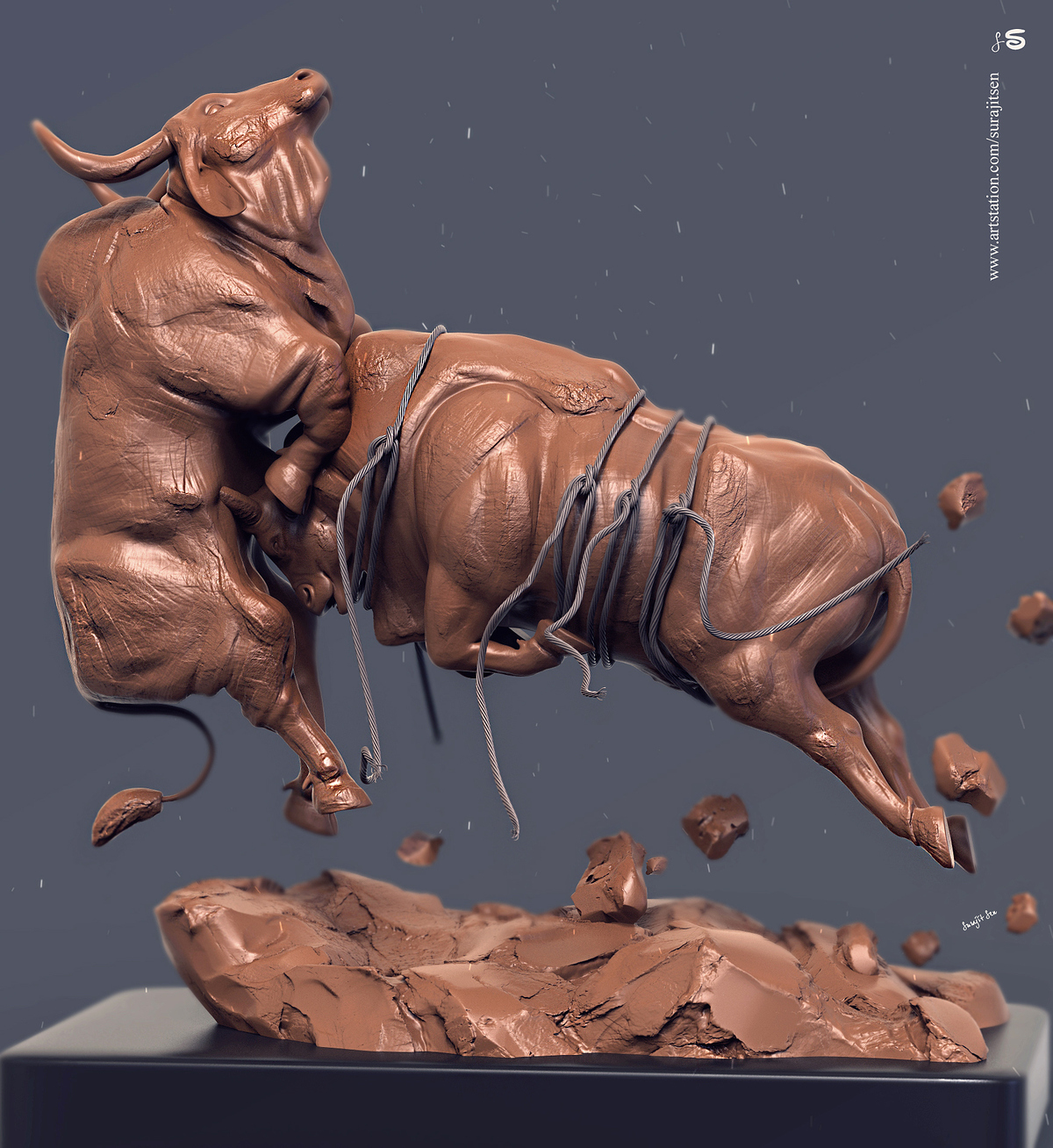 Fighting_Bulls_Digital_Sculpture_SurajitSen_Jul2019