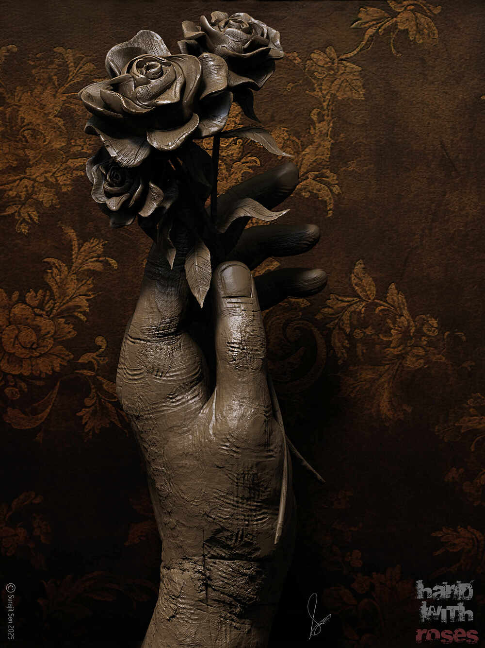 Hand withRoses_Digital_Sculpture_SurajitSen_Aug2025