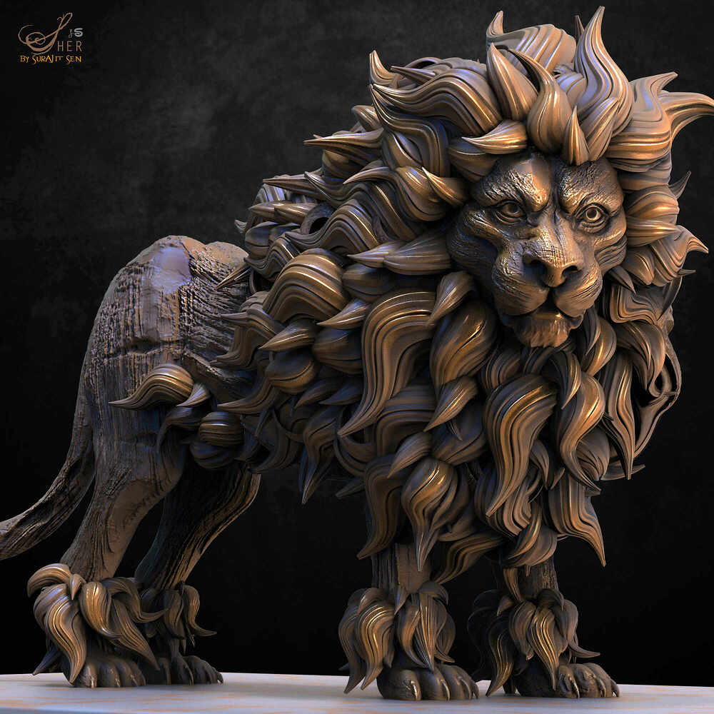 Sher_The_Lion_Digital_Sculpture_SurajitSen_Jun2022A