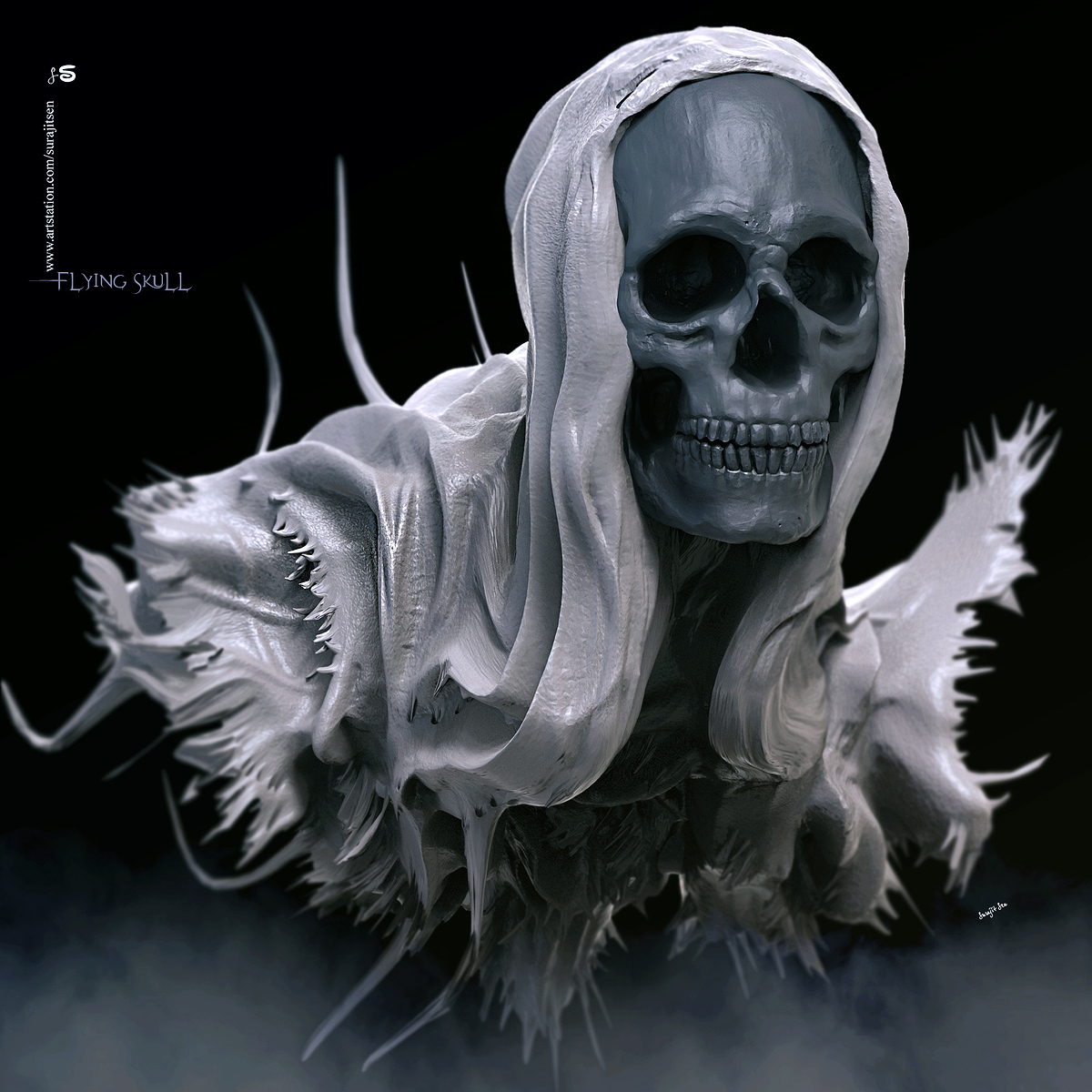 Flying_Skull_Digital_Sculpture_SurajitSen_Nov2019