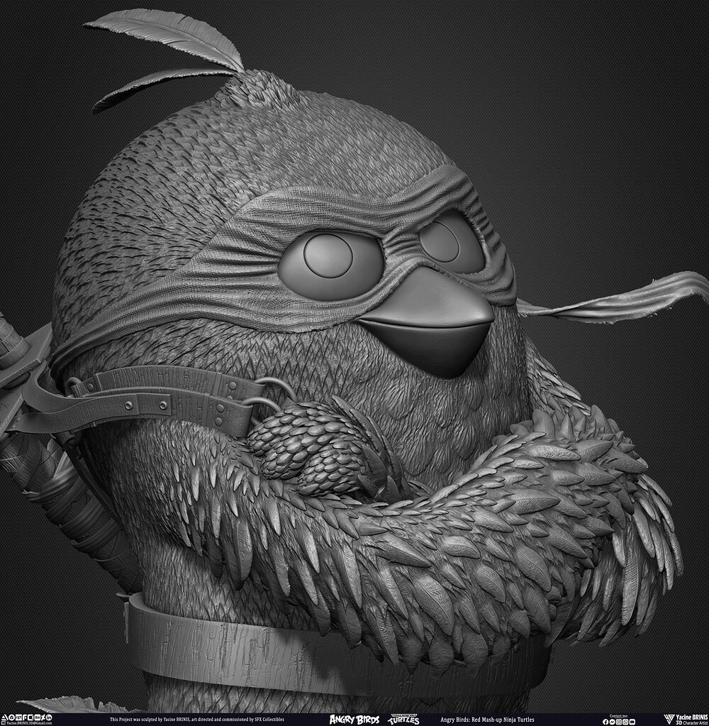 Red Mash up Ninja Turtle Angry Birds Rovio Entertainment sculpted By Yacine BRINIS 011
