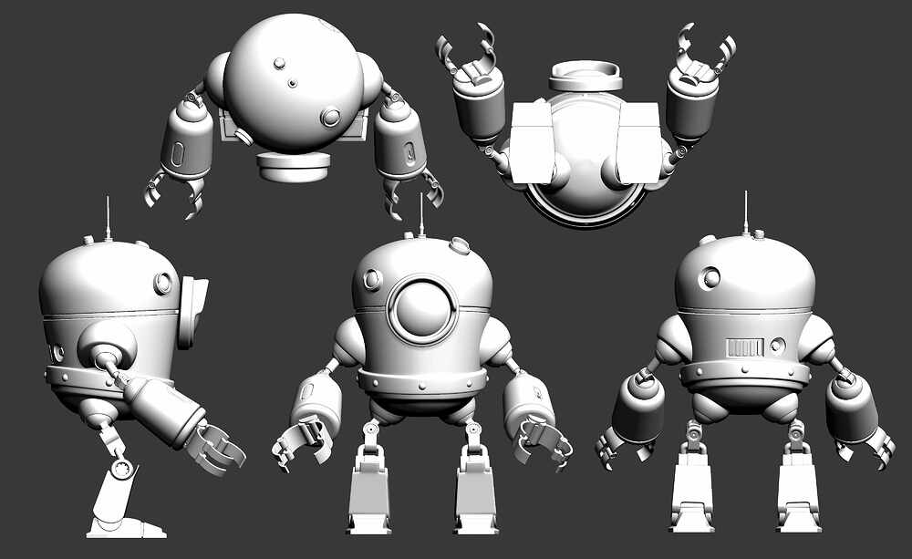 Robot-ZB-Gray-Ortho-Views-4k