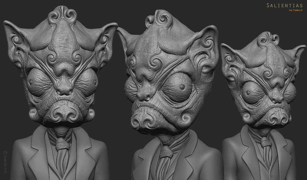 Salientias_Creature_Digital_Sculpture_SurajitSen_Feb2025_WIP