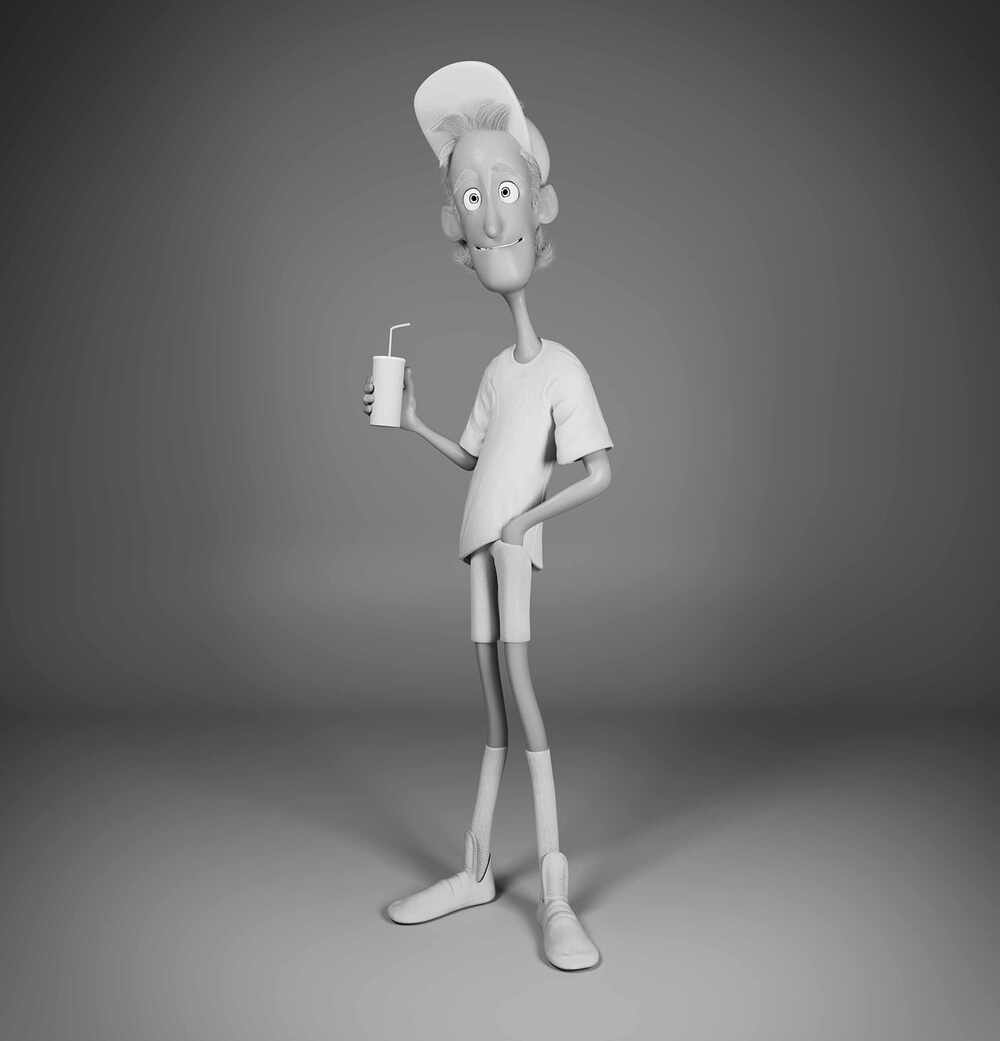 AugustoNovello_90s Arcade Guy_Clayrender