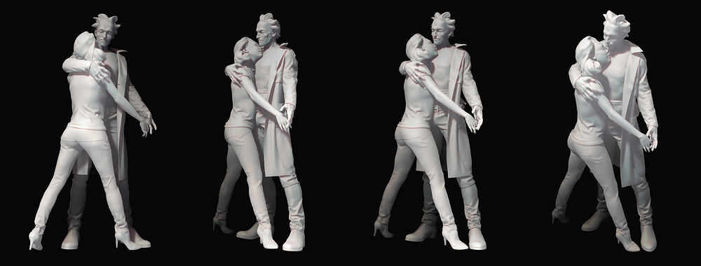 Realistic Rick and Beth Sanchez by Darya Girina sculpting_1_silhouette_ _ compress