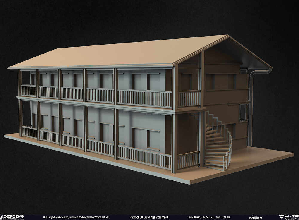 Pack of 30 Buildings Vol 01 Sculpted by Yacine BRINIS Set 022