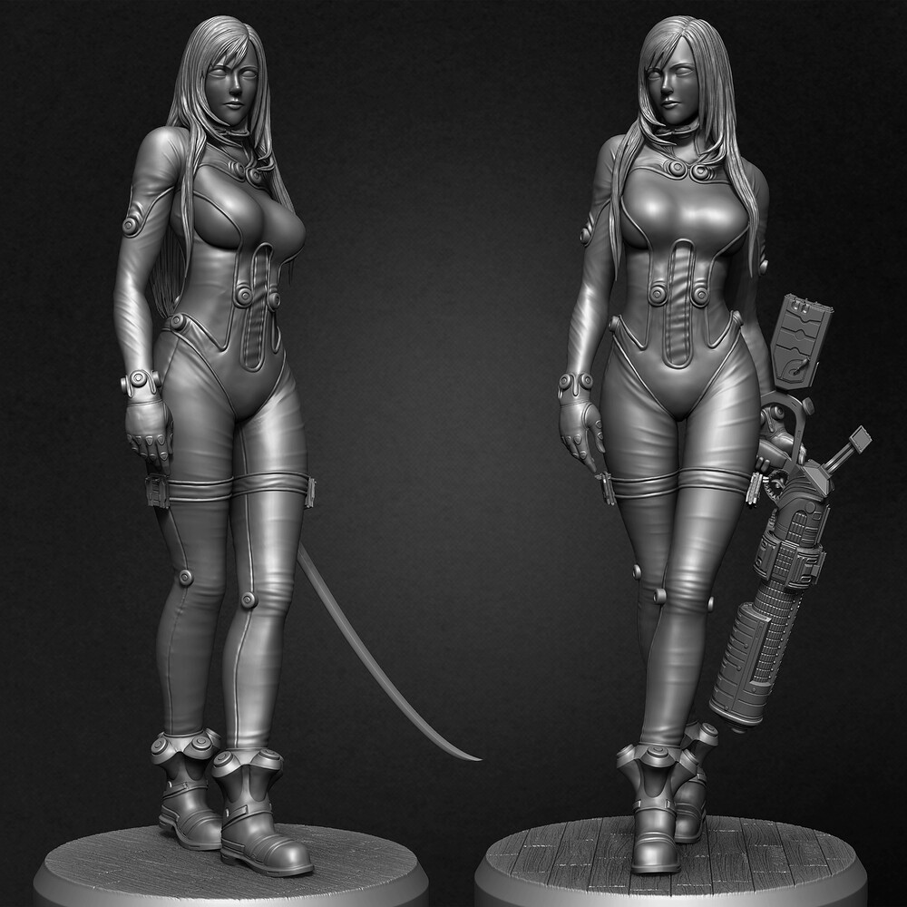 Gantz Video Game Female 3D Model sculpted by Yacine BRINIS 022