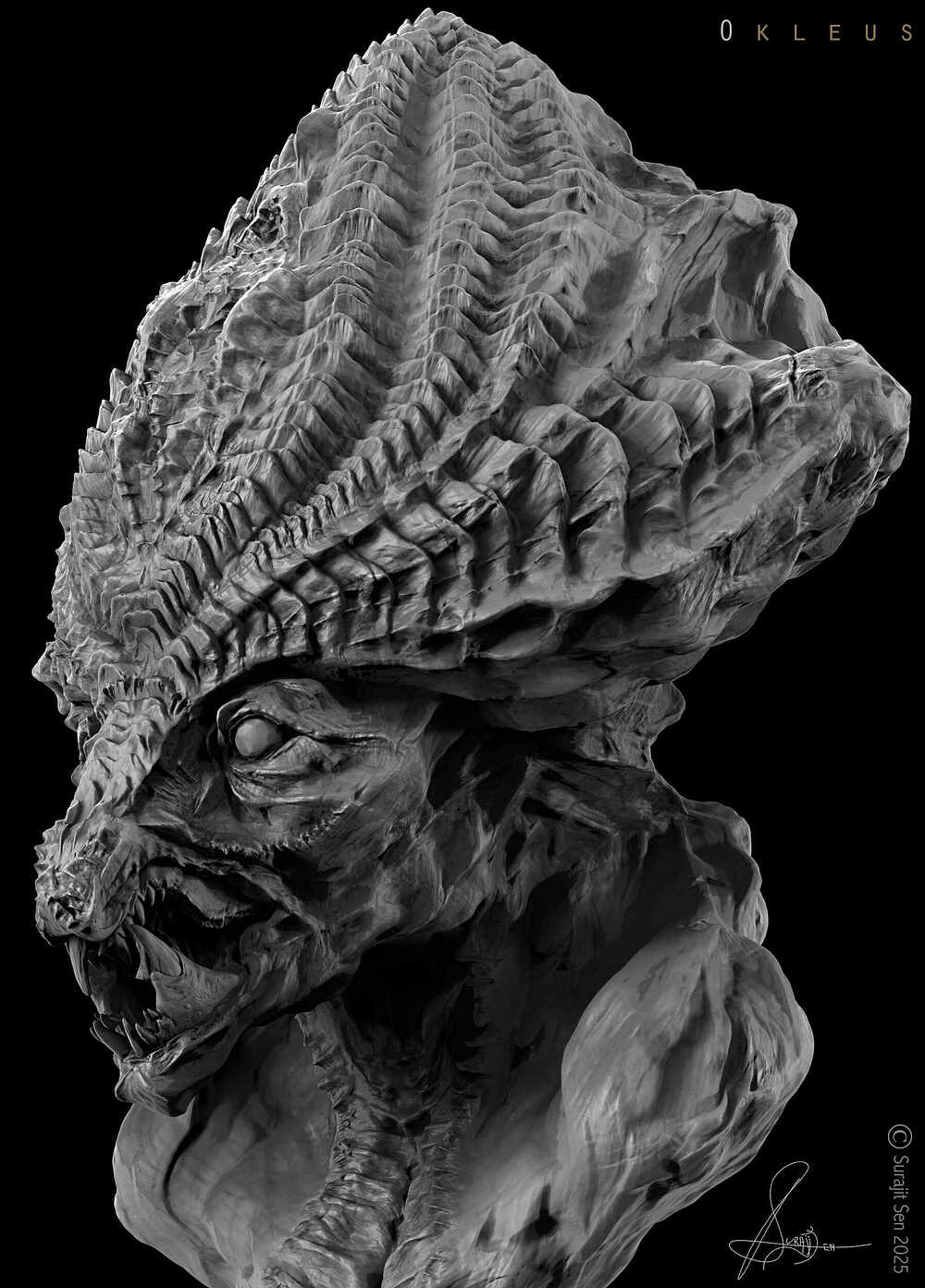 Okleus_Creature_Digital_Sculpture_SurajitSen_May2025A