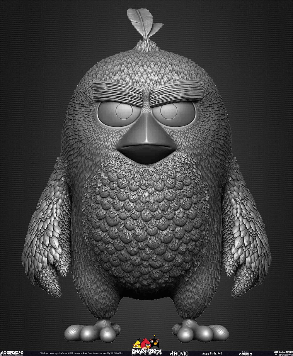Red Angry Birds Rovio Entertainment sculpted By Yacine BRINIS 013