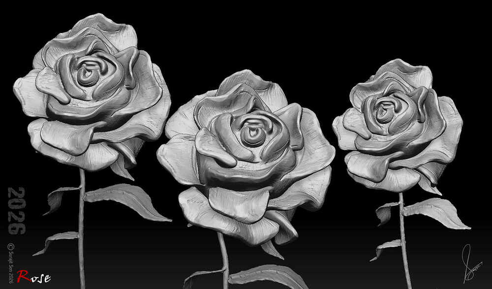 Rose_Digital_Sculpture_SurajitSen_Feb2026_WIP