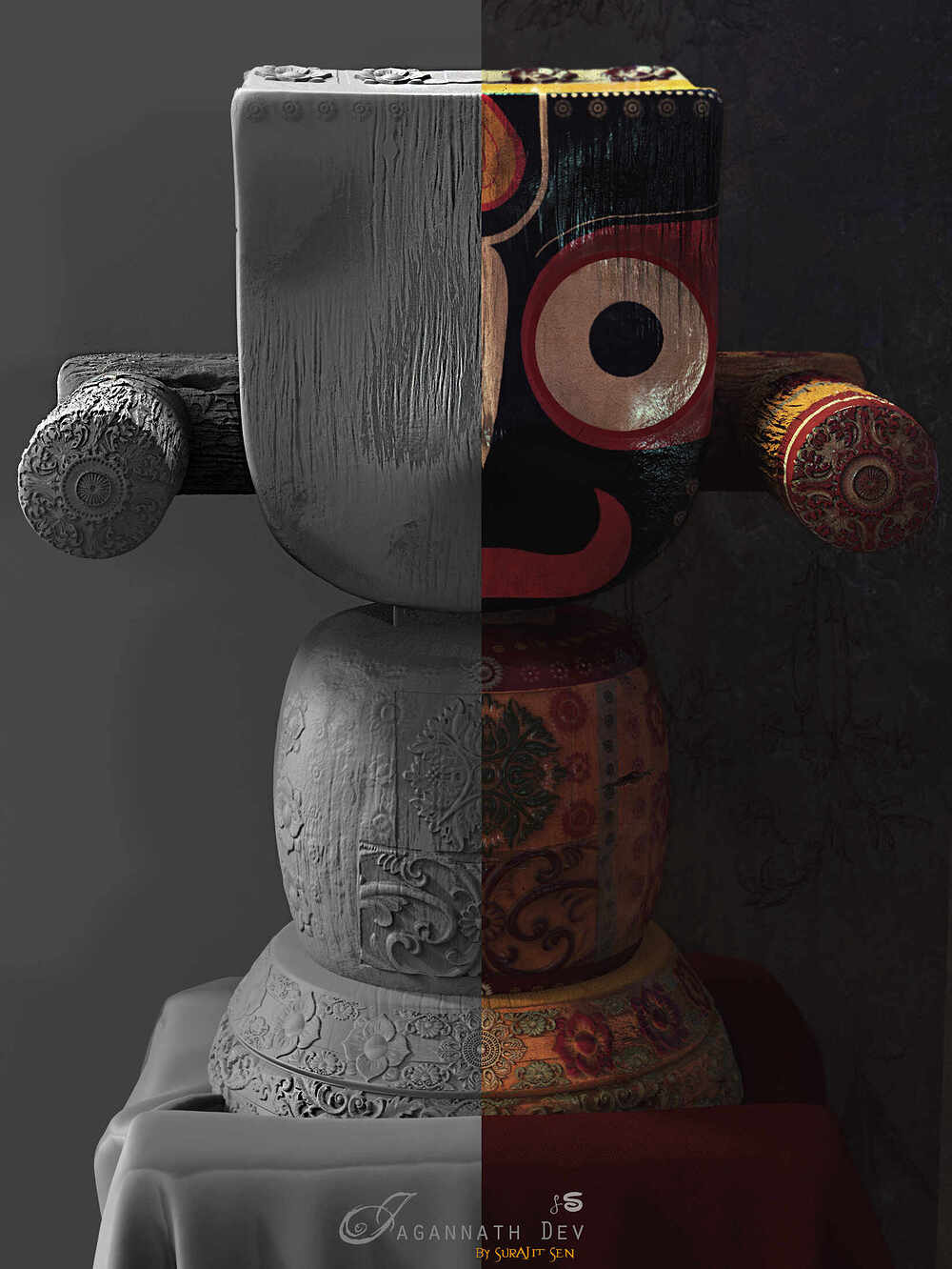 Jagannath_Dev_Digital_Sculpture_SurajitSen_Jul2022_CLAY