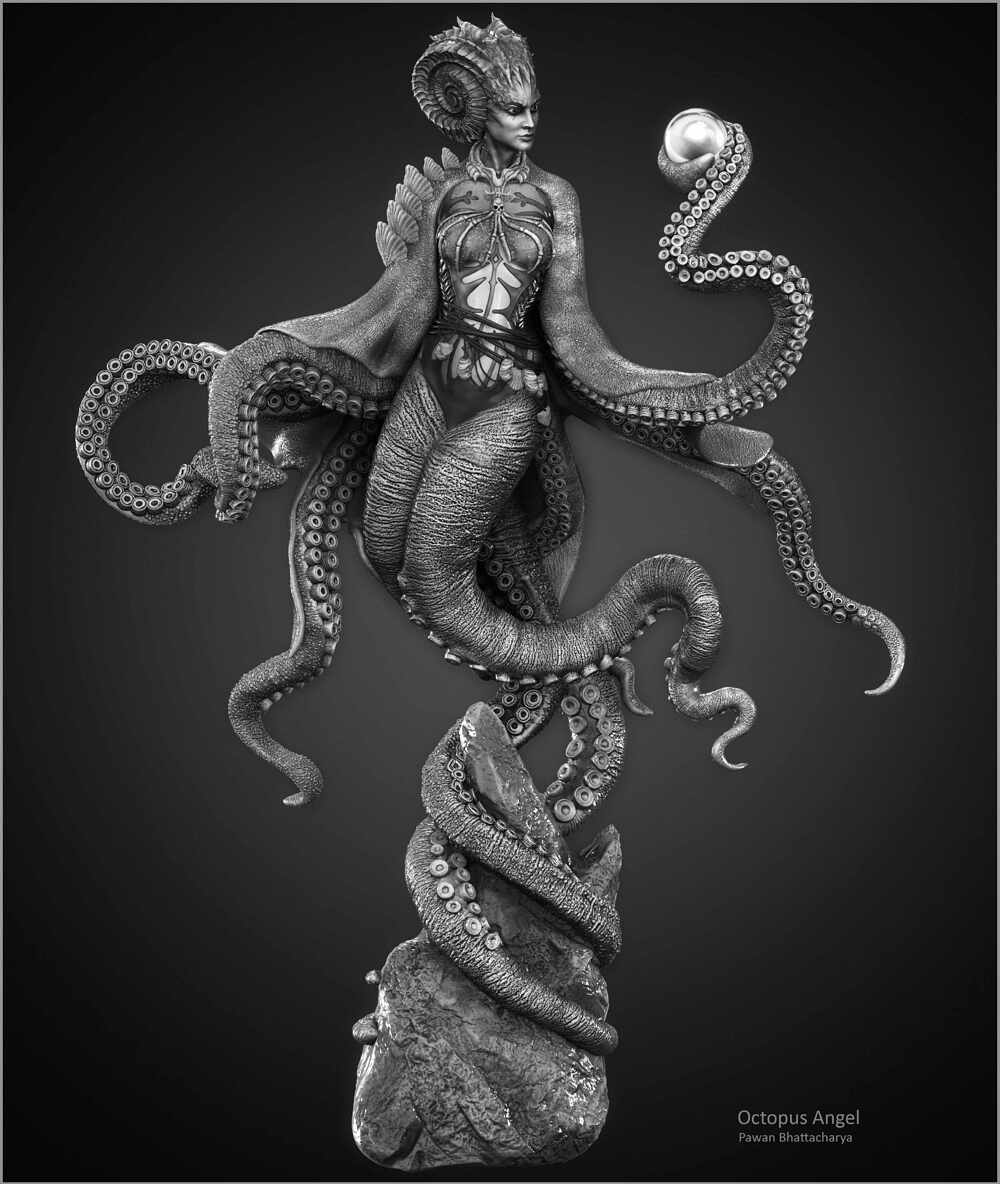 Octopus_angel_BW