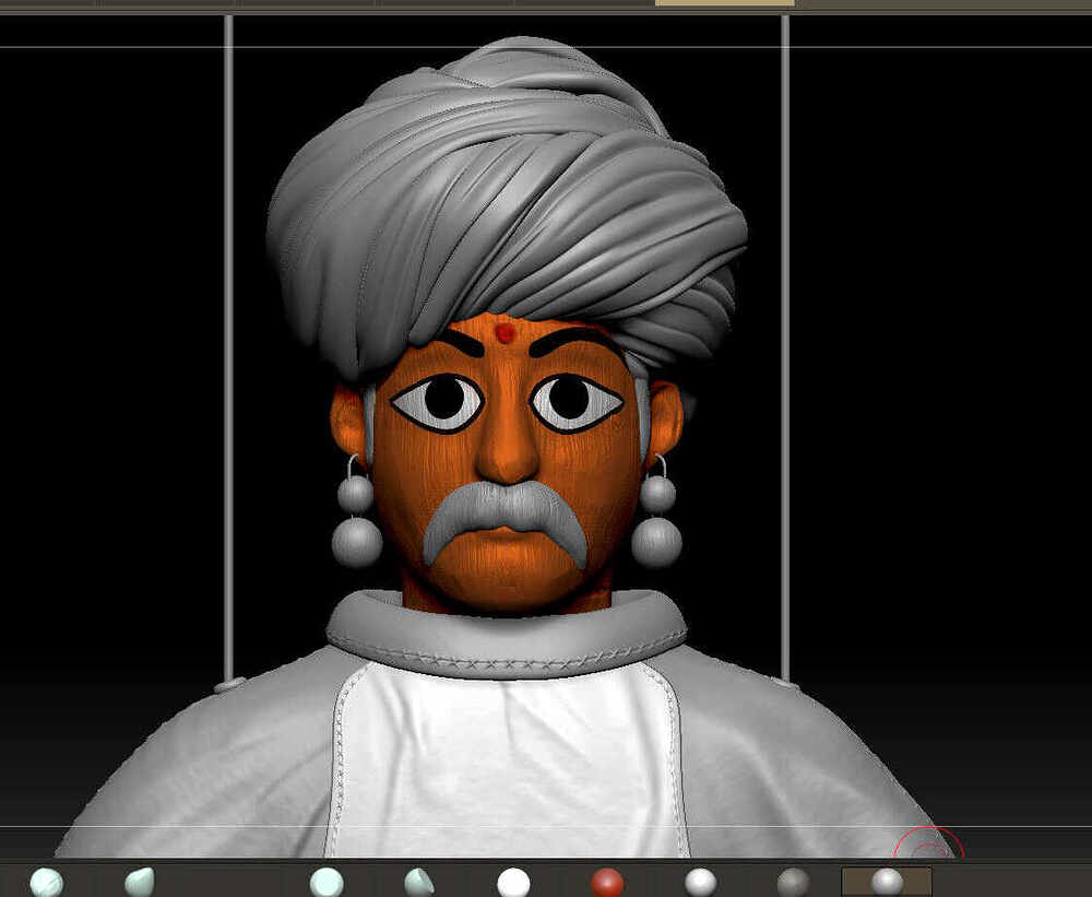 Indian_Traditional_Puppet_Digital_Sculpture_SurajitSen_Sept2024_WIP1