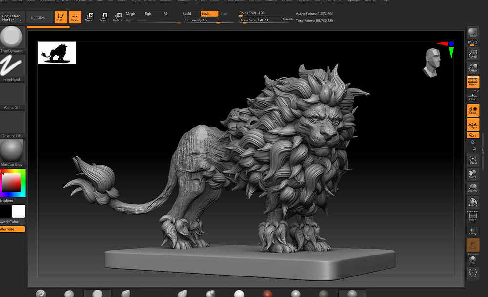 Sher_The_Lion_Digital_Sculpture_SurajitSen_Jun2022A_WIP