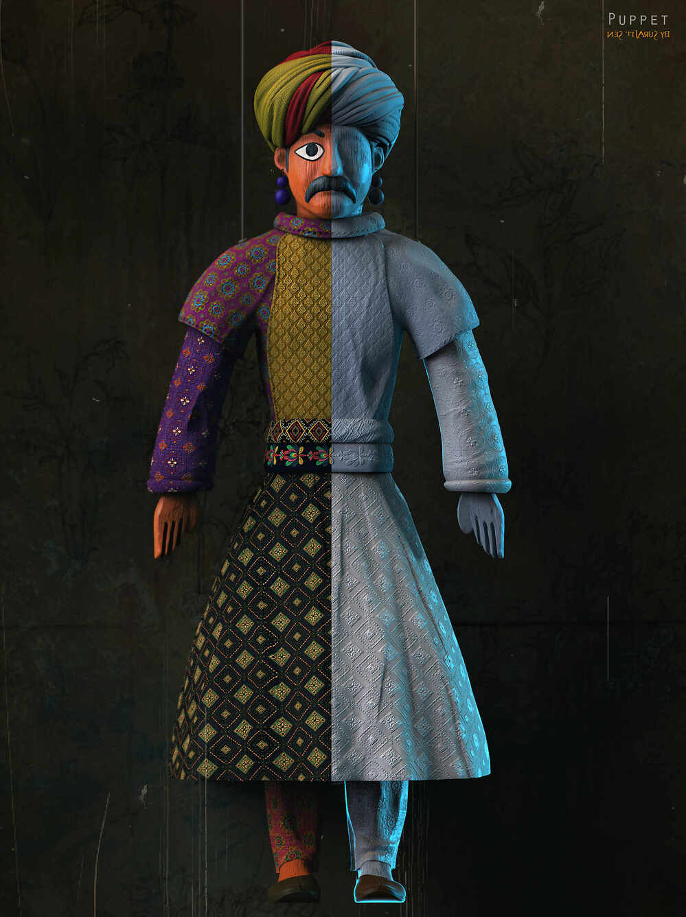 Indian_Traditional_Puppet_Digital_Sculpture_SurajitSen_Sept2024_B_WIP