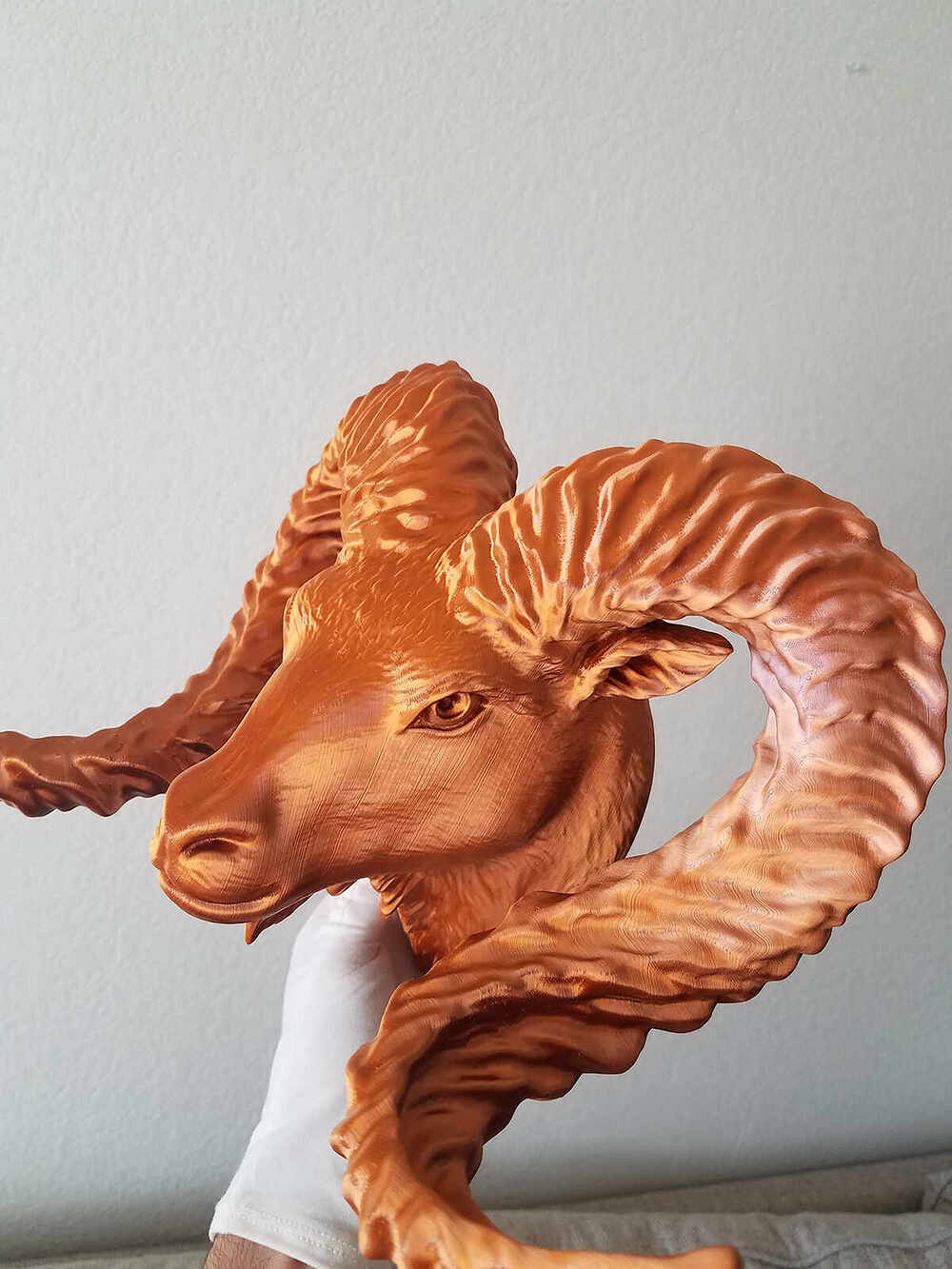 Ram Head Wall Sculpture - 3D Printed Cooper 2