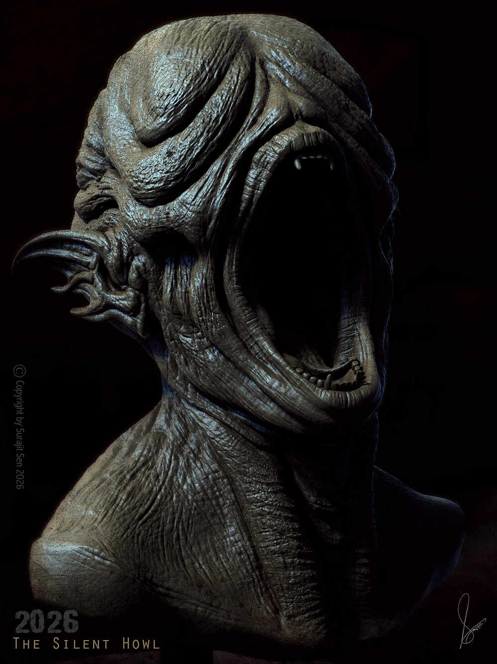 The Silent Howl  _SURAJITSEN_DIGITAL_SCULPTURE_SURAJITSEN_MARCH2026
