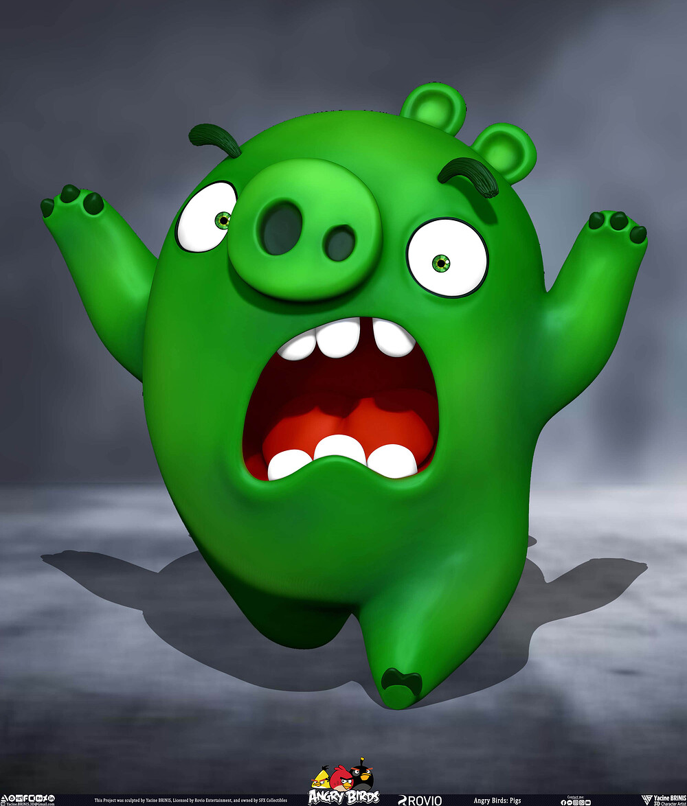 Pigs Angry Birds Rovio Entertainment Pose sculpted By Yacine BRINIS 001