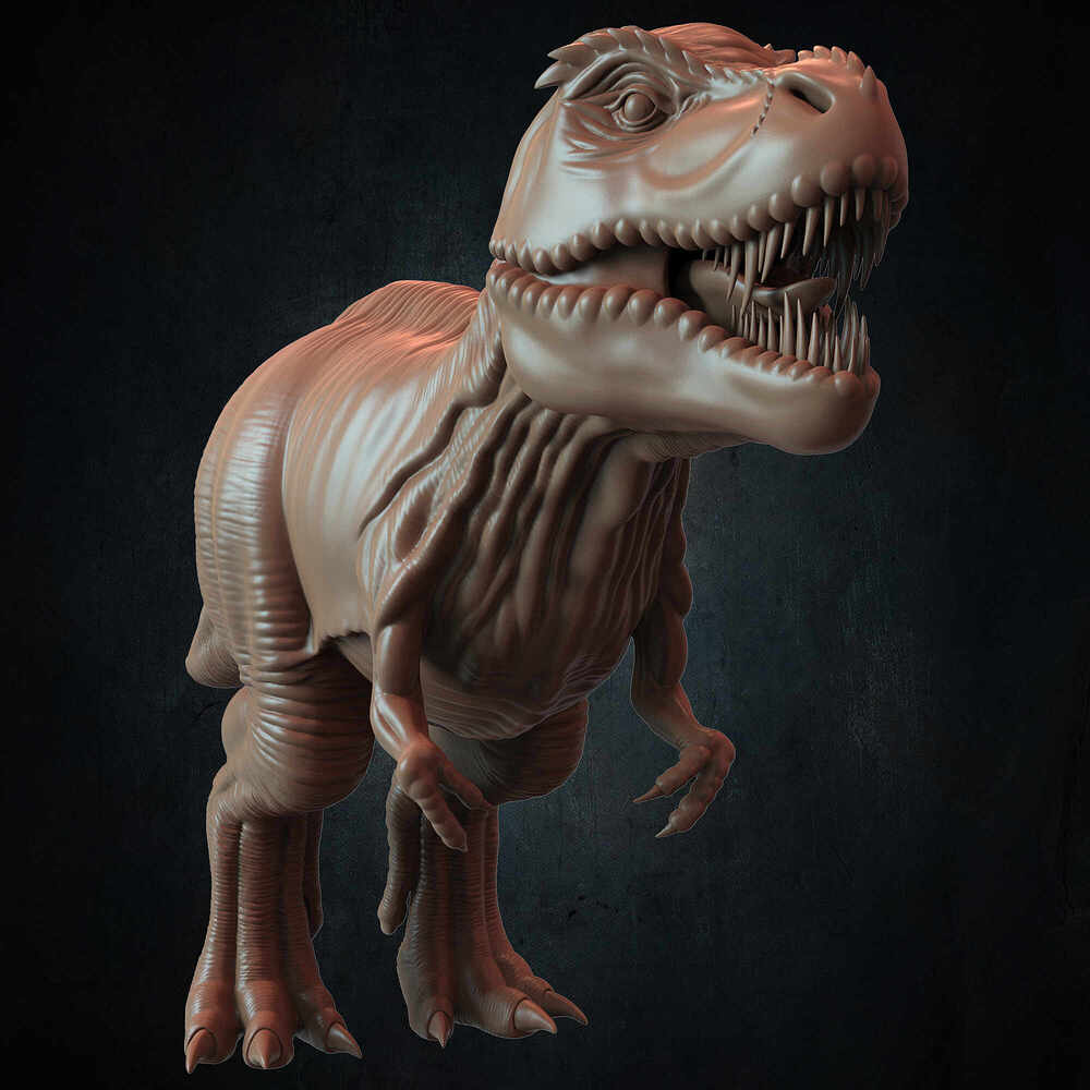 T-Rex Basemesh 3D Model (Tyrannosaurus Rex) Sculpted By Yacine BRINIS Set 025