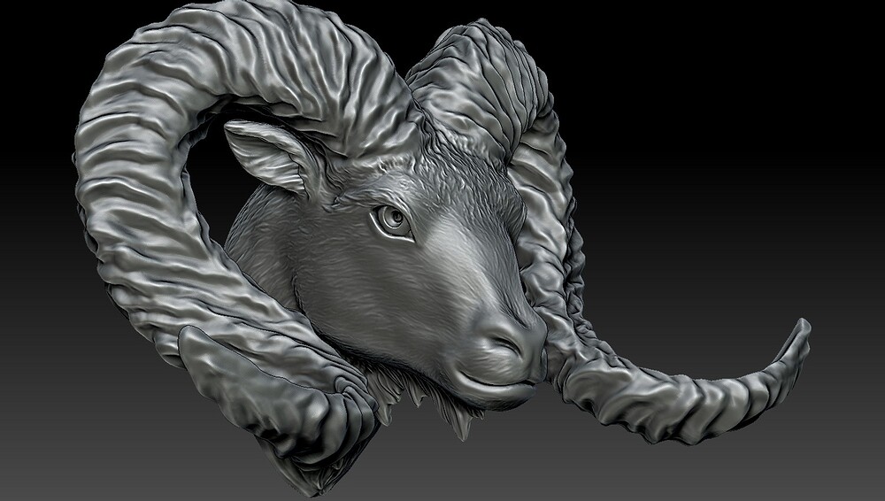 Bighorn Ram-Goat Sculpture - 2