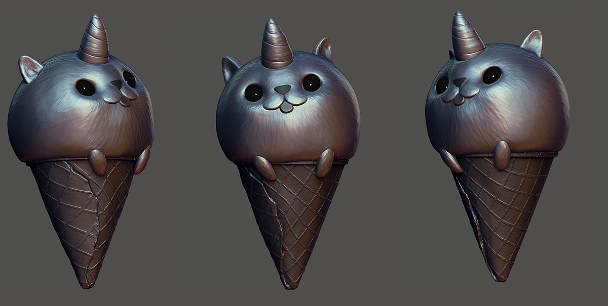 unicorn ice cream kitty zbrush orthos zbc zmall.jpg
