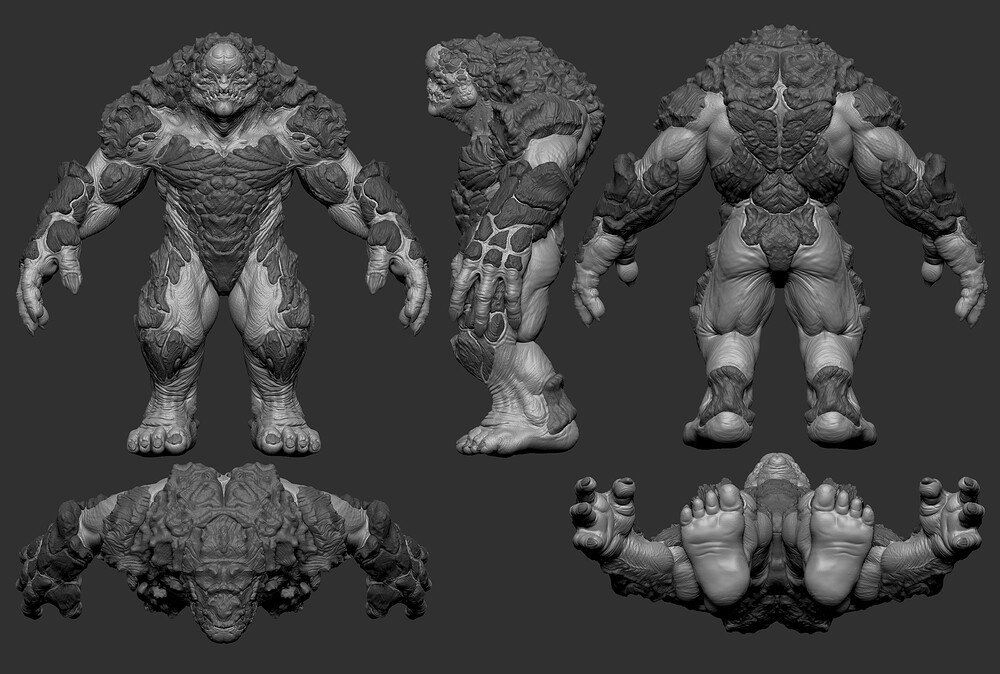 GoldenOreGolem_zbrushgrey_APose