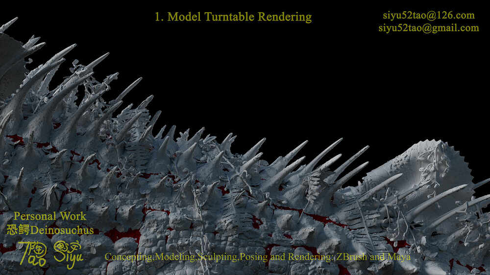 A Siyu Tao Demoreel of 恐鳄 Deinosuchus Part1 Modeling (Personal