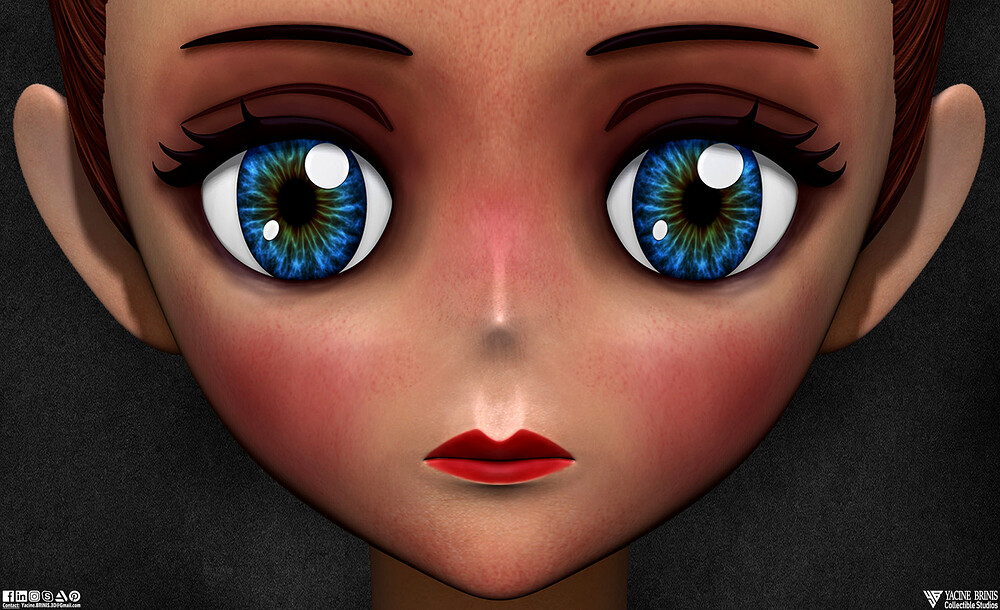 Female Anime Vol 01 Cartoon Character sculpted by Yacine BRINIS 001