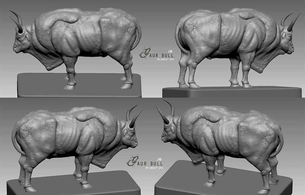 Gaurbull_digital_Sculpture_SurajitSen_Nov2021AL_WIP_L