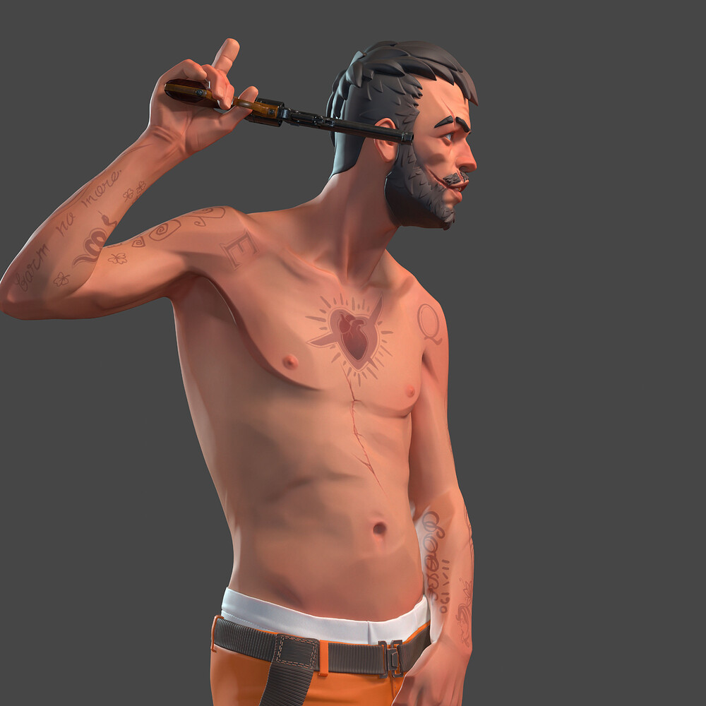Hydell - A Stylized 3D Character Inspired by Joseph Gilgun's Iconic Role in Lockout9