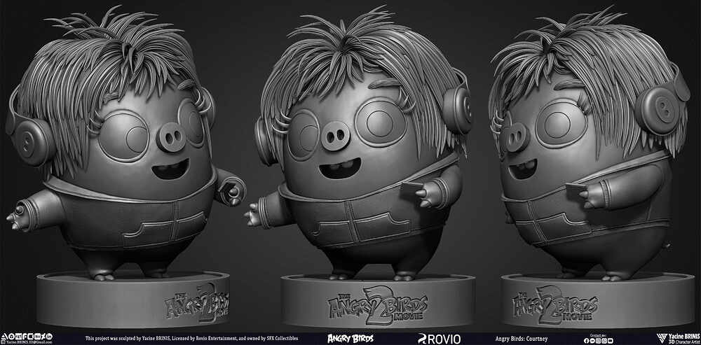 Courtney Angry Birds Mouvie 2 Rovio Entertainment 3D Model sculpted By Yacine BRINIS 002