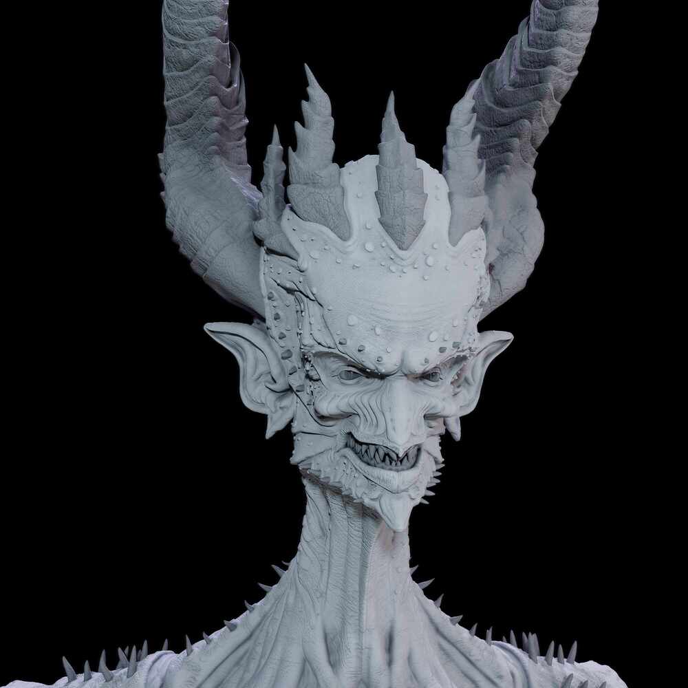 Demon Front close  B&W