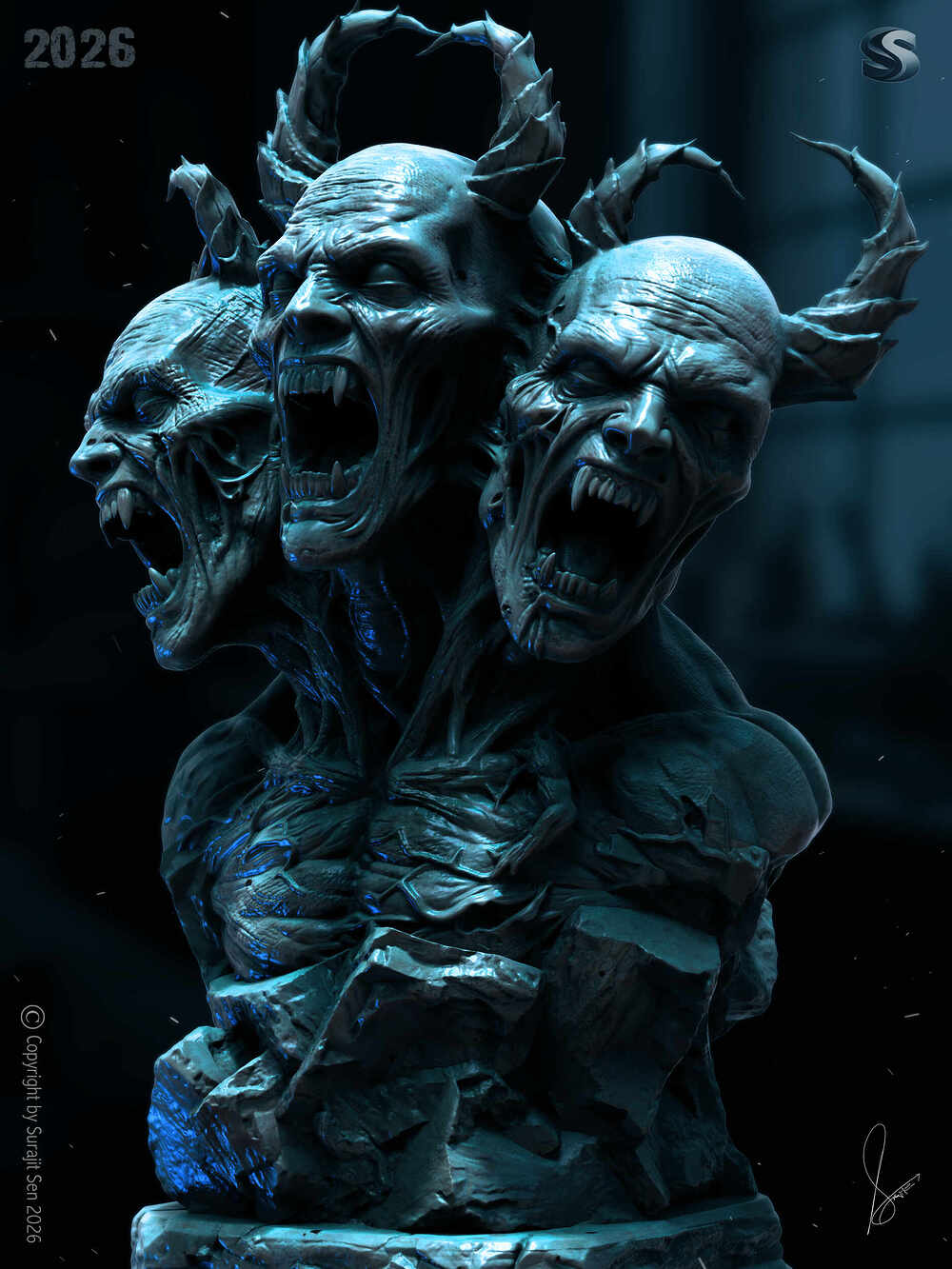 Conjoined Triplets_Digital_Sculpture_SurajitSen_June2026_L1