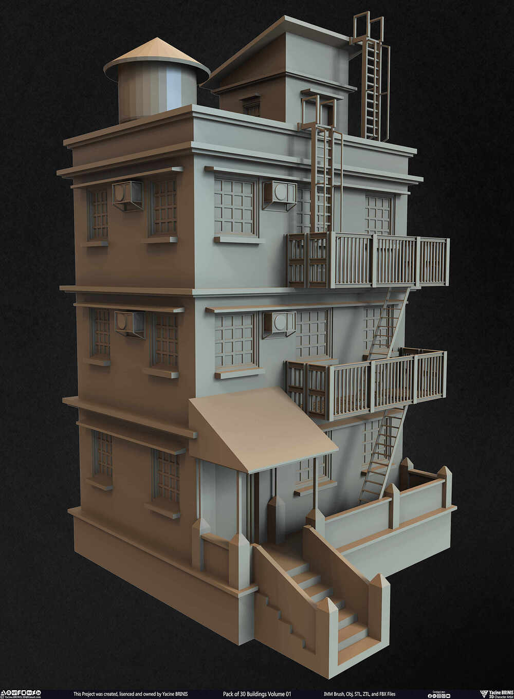 Pack of 30 Buildings Vol 01 Sculpted by Yacine BRINIS Set 009