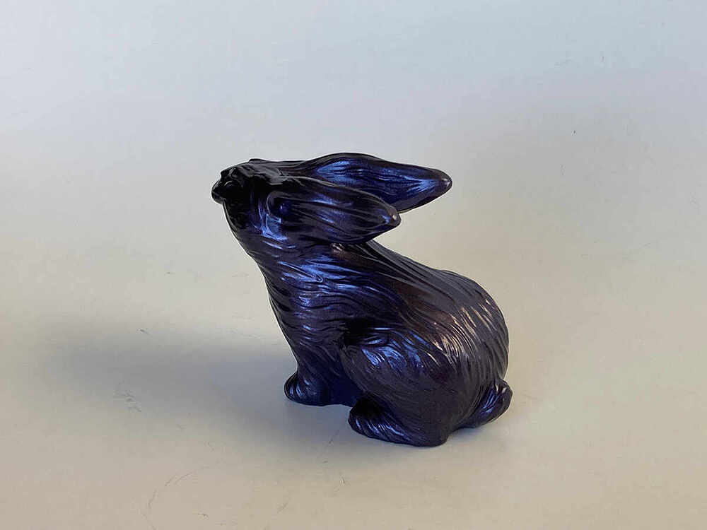 Rabbit Figurine - painted Midnight Blue 1