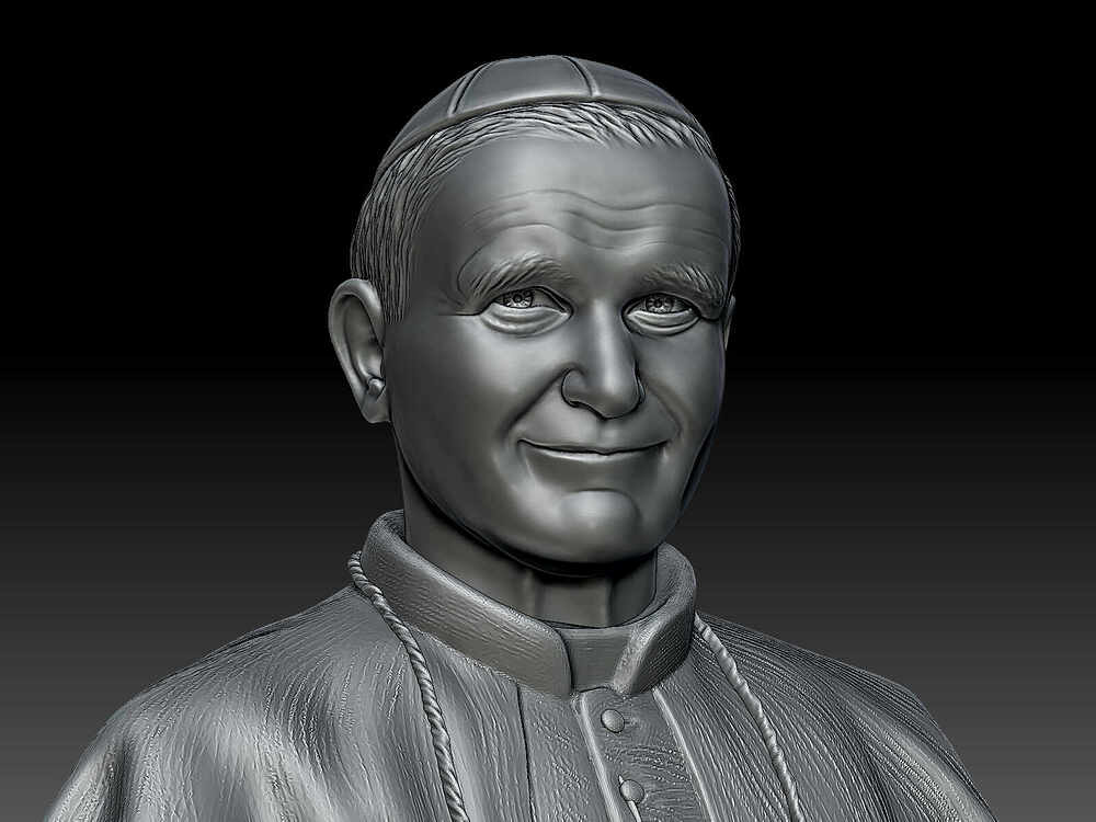 St John Paul II - Sculpture Portrait 1