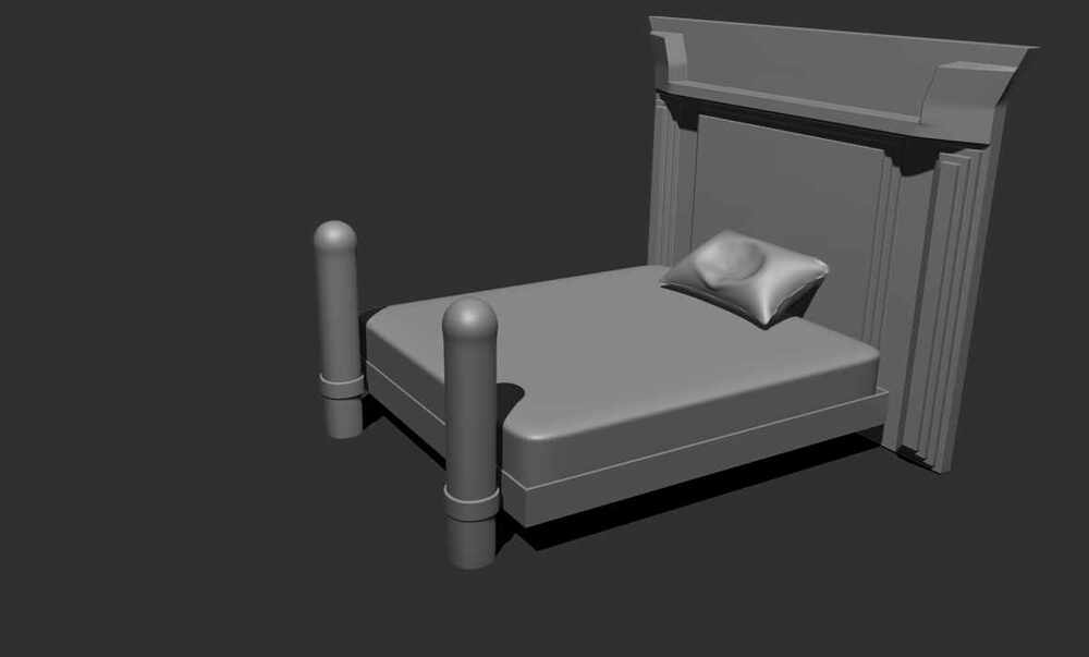 bed with back board