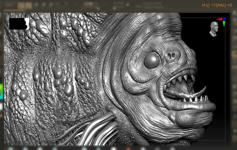 Splashnard_Creature_Digital_SCulpture_SurajitSen_Aug2024_WIP2