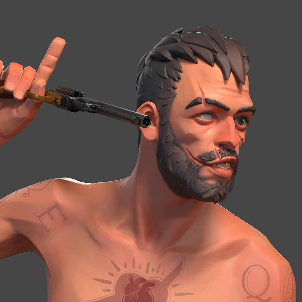 Hydell - A Stylized 3D Character Inspired by Joseph Gilgun's Iconic Role in Lockout15