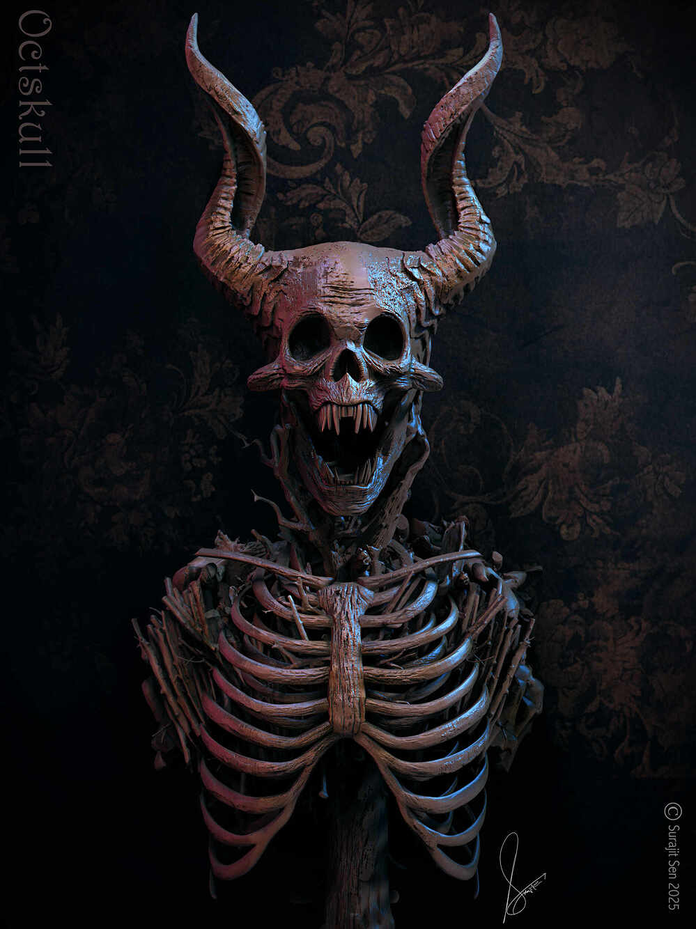 Octskull_Creature_Digital_SCulpture_SurajitSen_Oct2025
