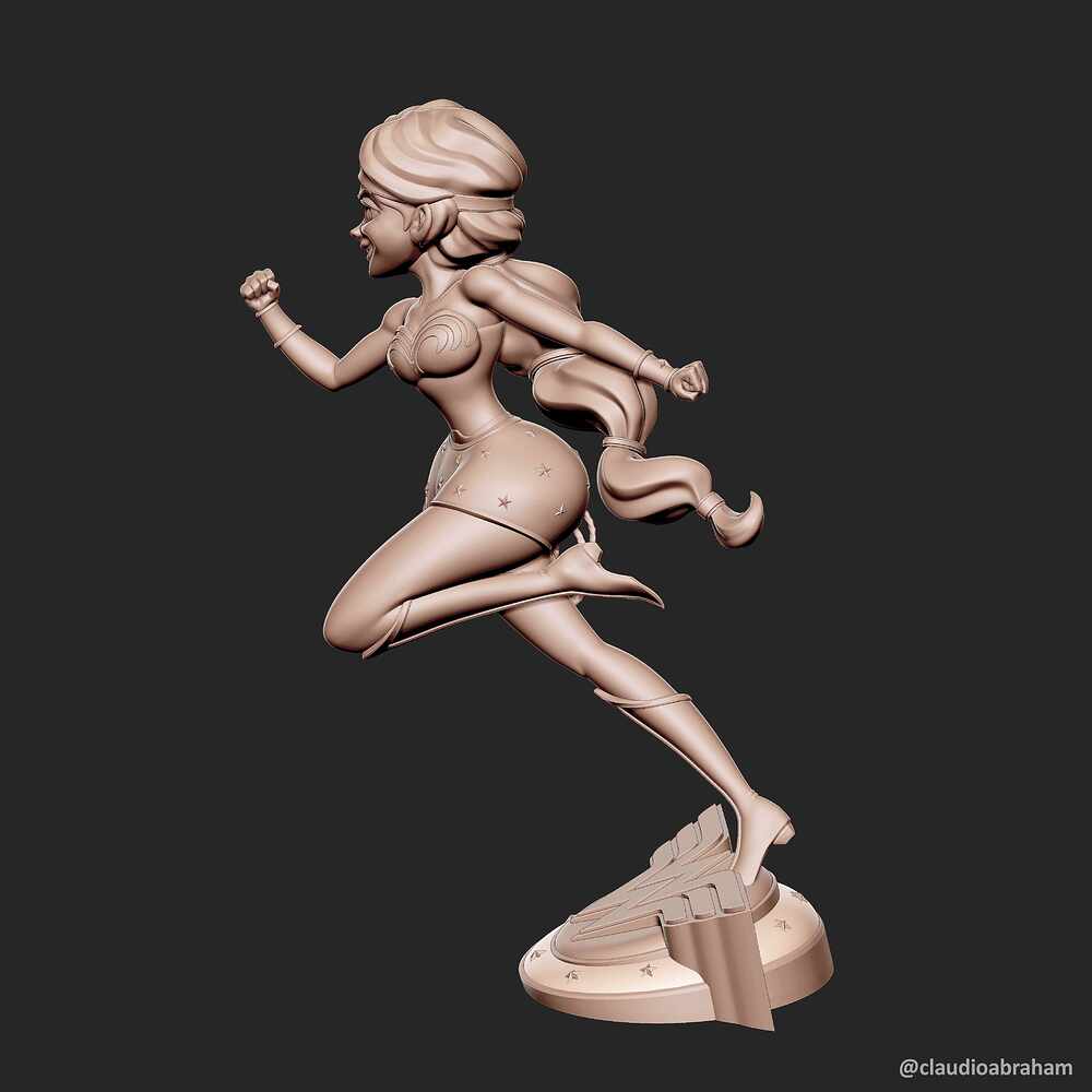 Stylized Wonder Woman - v1.rnd.06.01 - Rendering - ZBrush Raw Screenshots - Full Left Centered - Polyskin - Edit - signed
