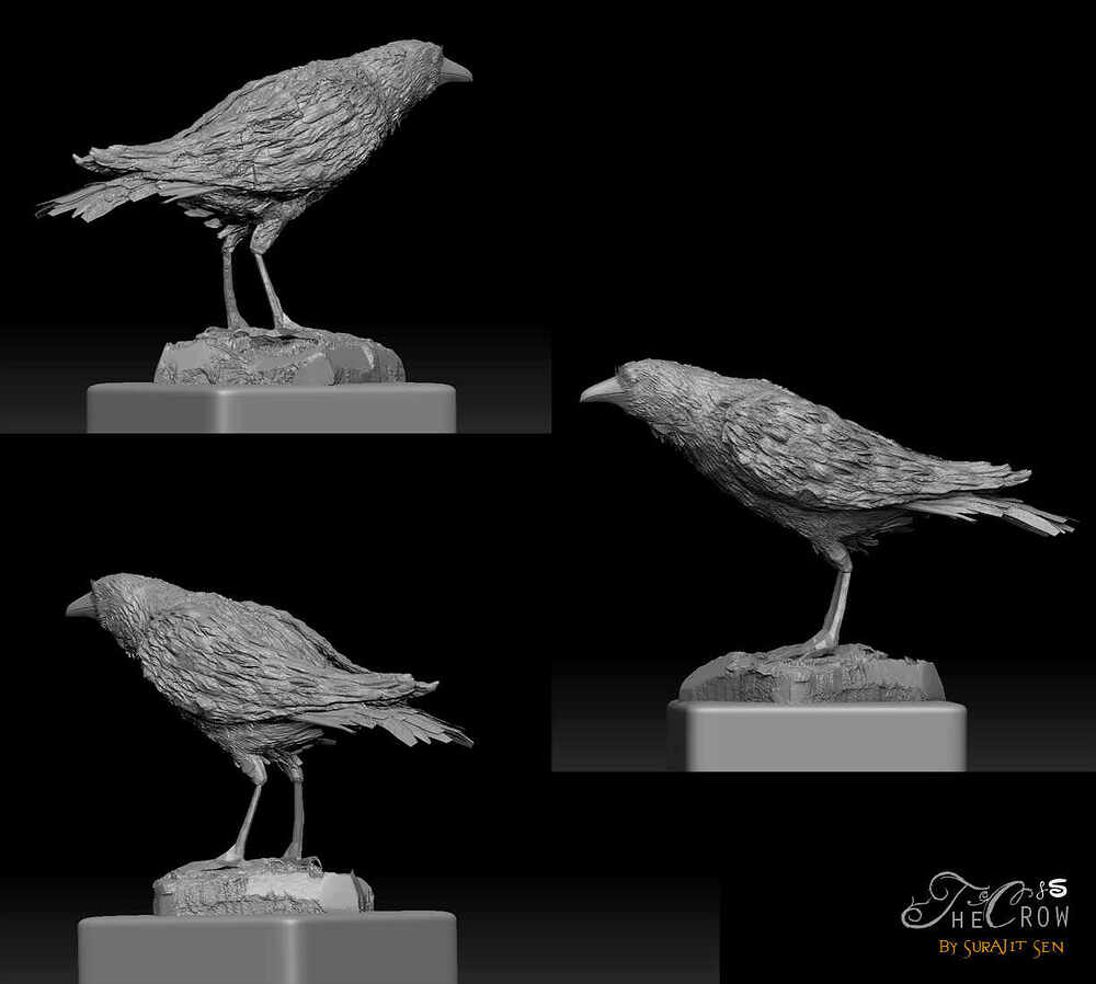 Crow_Digital_Sculpture_SurajitSen_March2022_WIP_L