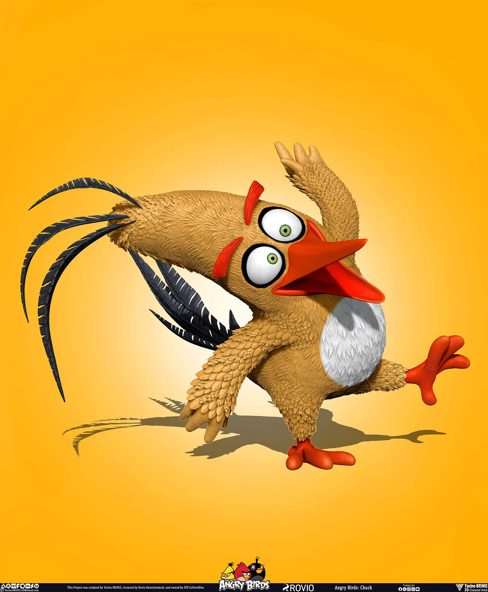 Chuck Angry Birds Rovio Entertainment sculpted by Yacine BRINIS 015