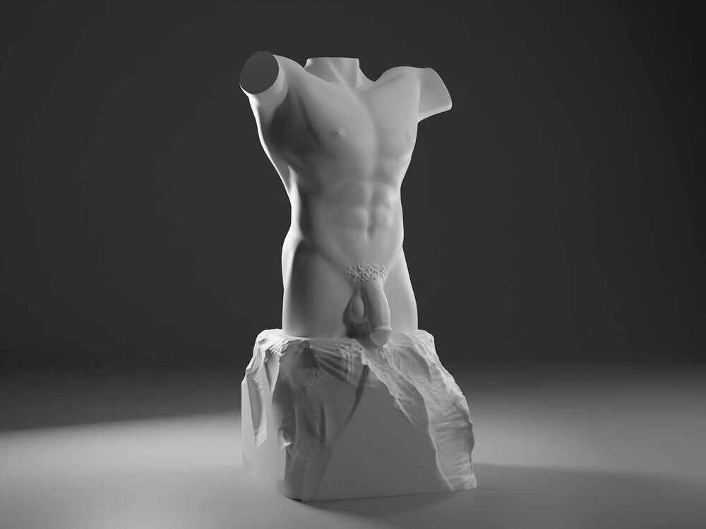 Male Torso Sculpture - Render 1