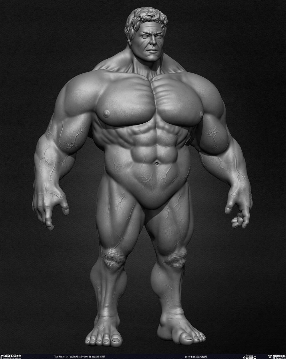 Super Human 3D Model sculpted by Yacine BRINIS 011