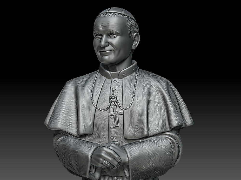 St John Paul II - Sculpture Front 2