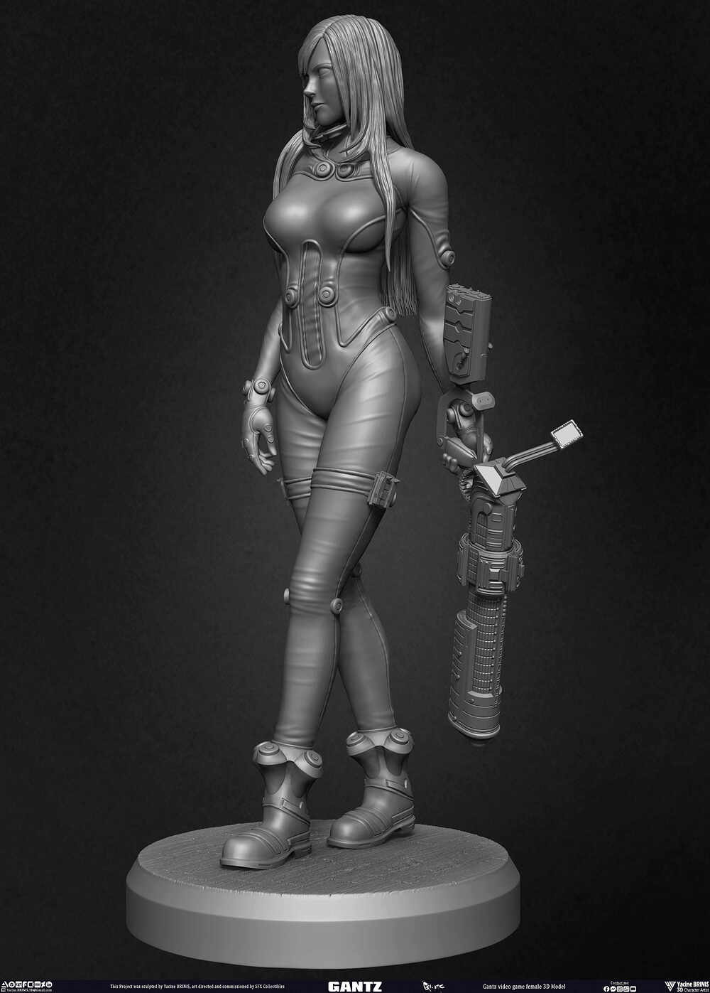 Gantz Video Game Female 3D Model sculpted by Yacine BRINIS 006