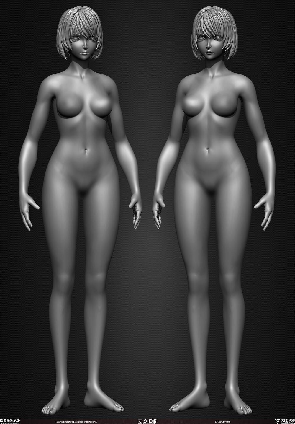 Female Anime Vol 02 Cartoon Character sculpted by Yacine BRINIS 011